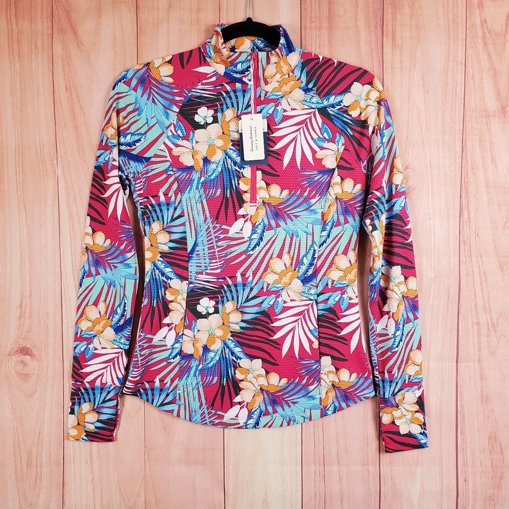 Tommy Bahama Womens Golf Tennis Full Zip Jacket Sz XS Tropical Floral NEW
